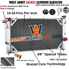 4 Row Aluminum Radiator For 1994-2002 1998 Dodge Ram 2500 3500 5.9L Diesel L6