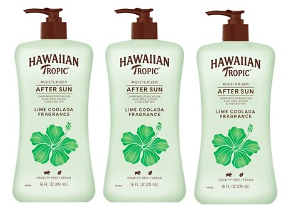 Hawaiian Tropic Moisturizer AFTER SUN Lime Coolada Fragrance 16 Fl Oz Each Lot