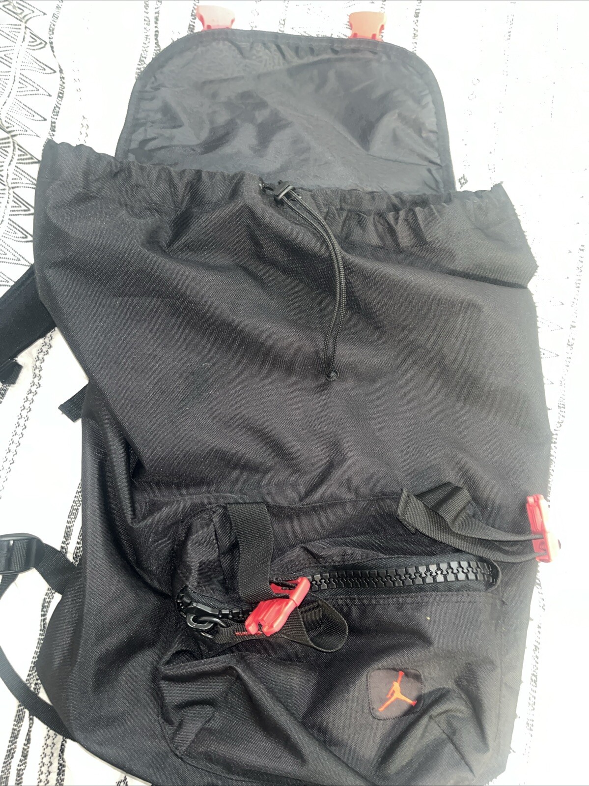 Air Jordan Backpack Drawstring Black/red With lot… - image 4