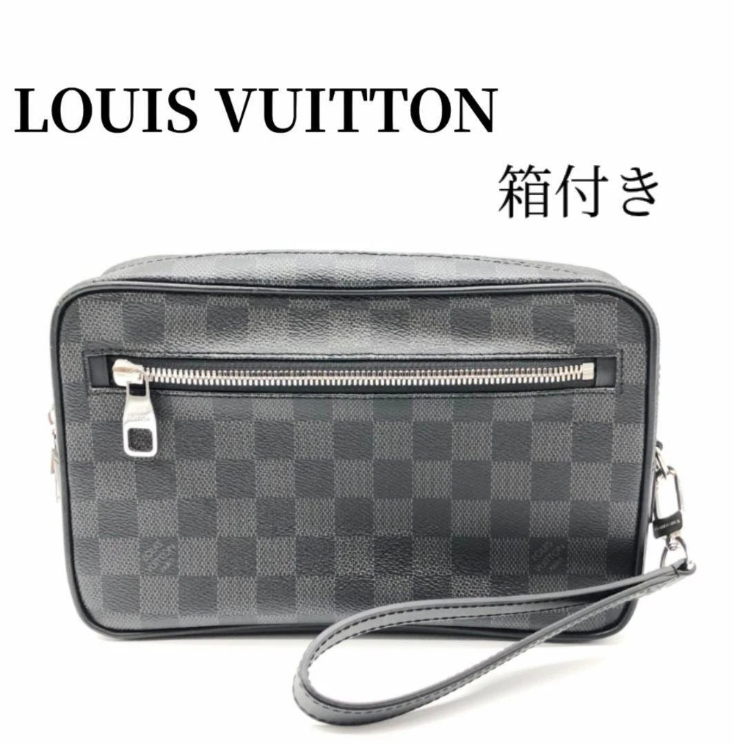 Louis Vuitton Graphite Pochette Kasai Clutch Bag men's bag