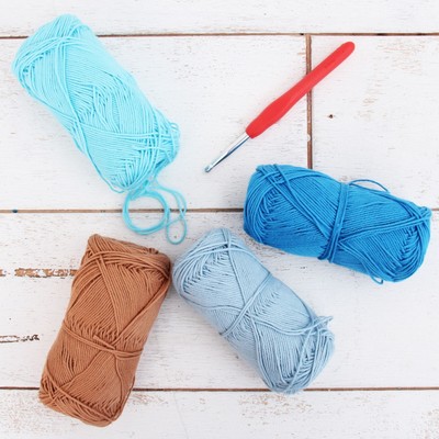 Threadart Crochet 100% Cotton Yarn Set | Beach Vibe Colors #2 Yarn 165 yd skeins