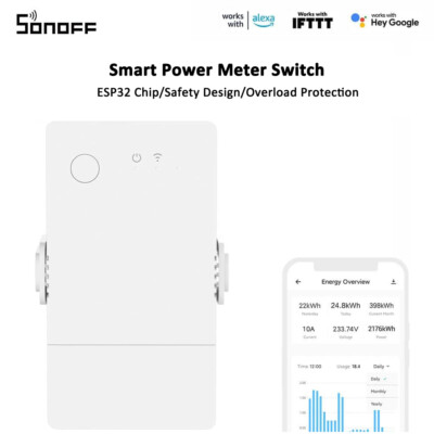 POW Origin 16A Smart Power Meter Switch Overload Protection via eWeLink Alexa