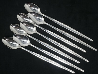 Eldan Stainless Steel ELD10 Iced Teaspoon set of 7. 8'' EXTRA Long