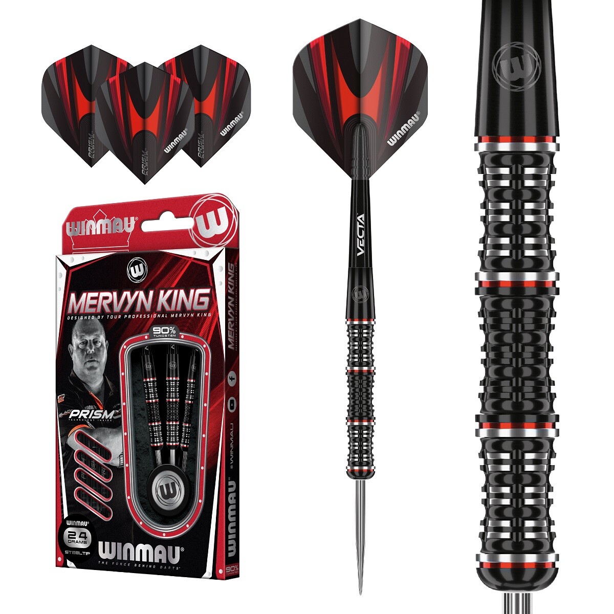 ダーツ DATADART MERVYN KING Steel Tip 22g Mervyn King Special Edition 90% Tungsten Steel Tip Darts By