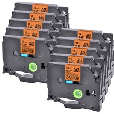 10PK Compatible with Brother PTouch Tze TzB31 Fluorescent Orange Label Tape 12mm