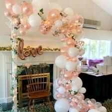 Rose Gold Garland Balloon Arch Happy Birthday Wedding Theme Party Balloons Deco