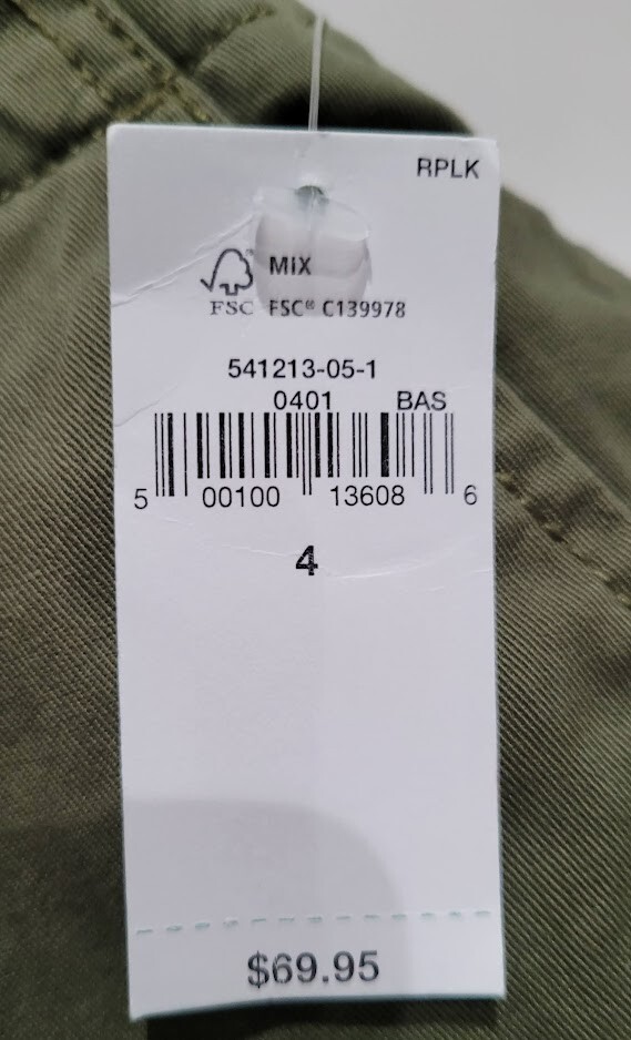 NWT 70 Gap Women's Downtown Khaki Olive Green Capri Straight Leg Pants