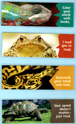 Bookmark Chameleon Toad Frog Lizard Snake Turtle Tortoise Encourage Reading Kids