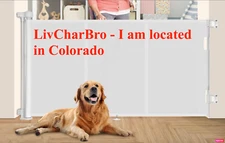 Reinforced Strips 34" Tall x 71" Wide Upgraded Retractable Baby Gate White