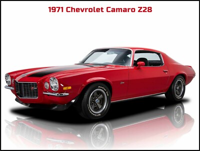 1971 Chevrolet Camaro Z28 NEW Metal Sign: Large Size 12 x 16'' Great Resto Job!