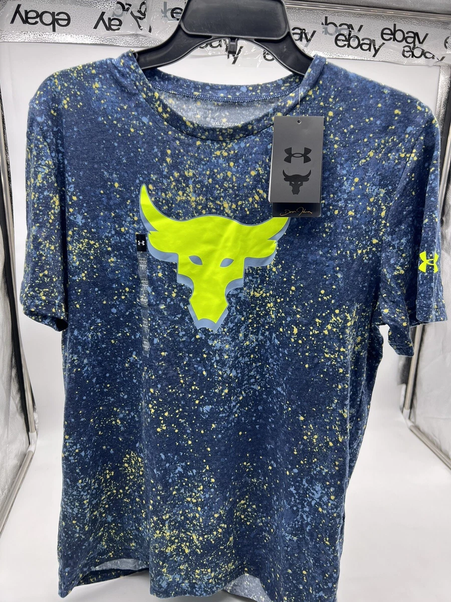 NWT Under Armour Boys Project Rock Camo T Shirt Navy Size Youth XL
