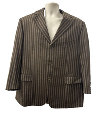 PAL ZILERI Brown Stripe Wool Cashmere Suit Italy Made EU56 US46