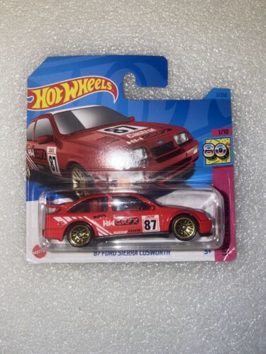 Hot Wheels ‘87 Ford Sierra Cosworth Red HW The 80s. New Collectable Model Car. - Afbeelding 1 van 2