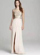 Aidan Mattox Womens Blush/Rose Floor Length Gown with Beaded Details Size 12
