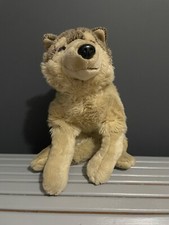 Rare FAO Schwarz Wolf Brown Biege Plush Stuffed Animal Toys R Us 24" 2013