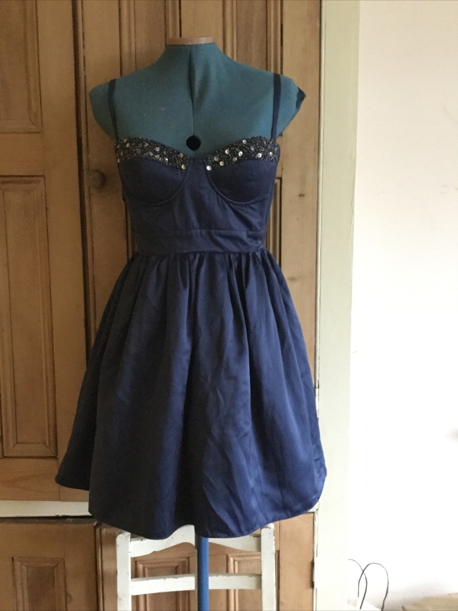 Lipsy christmas Party Dress Sequin Bust Blue Size 8 Underskirt Pretty Xmas  | eBay UK