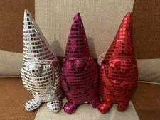 Disco Ball Gnomes Set Of 3 Target Bullseye Red Silver Magenta