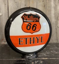 Vintage Phillips 66 Ethyl Gas Station Pump Globe 1 Glass Lens