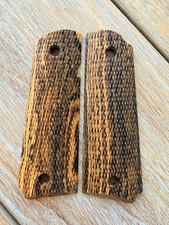 1911 Exotic Bocote Wood Grips Government Full Size Colt - Checkered