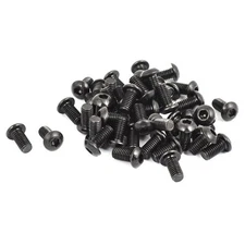 50pcs M6x12mm 10.9 Alloy Steel Button Head Hex Socket Cap Bolt Black