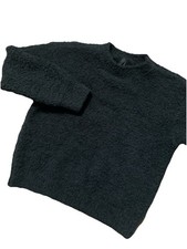 Skims Kid's Unisex Soft Cozy Teddy Pullover Sweater Black Size 8/10