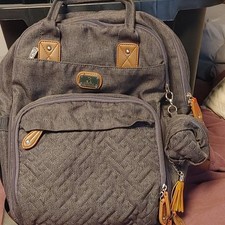 Dikaslon Gray Polyester Diaper Backpack TW808-G, Multiple Pockets