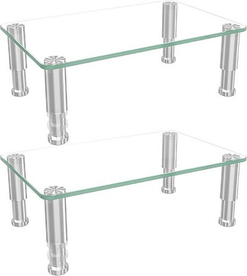 Hemudu 2 Pack Computer Monitor Riser mit höhenverstellbarem Multi Media Desktop 
