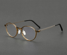 Retro Antique Round Full Rim TR Eyeglass Titanium Frame Eyewear for Men Women