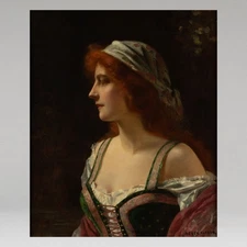 Abbey ALTSON Portrait of a woman Oil Painting Art Antique