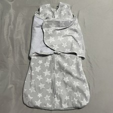 Halo SleepSack Fleece Swaddle Gray W/Stars Blanket With Adjustable Swaddle Wrap