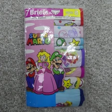 Super Mario Underwear Girls 8 Briefs Cotton 7 Pairs