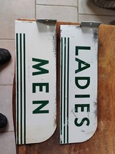 Vintage Texaco Porcelain flange sign Men And Ladies. Fair Shape See Pictures