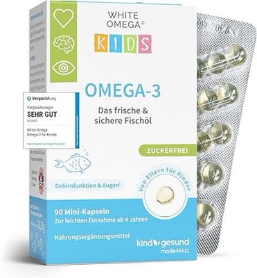 Omega 3 Kinder, 518 mg Fischöl mit 293 mg DHA 6 173 mg mg EPA, 90 Mini Kapseln