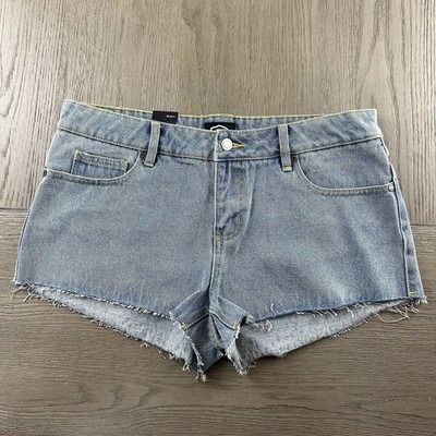 RVCA Hello Mellow Denim Shorts Size 30 Low Rise Cut Off Light Wash NWT