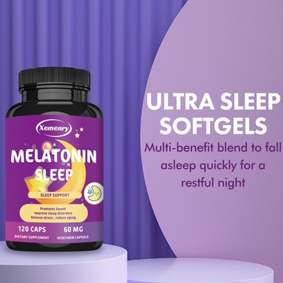 Melatonin Sleep 120pcs -Night Sleep Aid,Fall Asleep Faster,Improve Sleep Quality