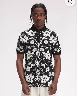 Fred Perry M9911 Botanical Print Polo Shirt Size M