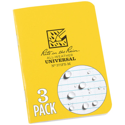 Rite in the Rain Yellow All Weather Mini Notebook 3 Pack 4625x325 inches