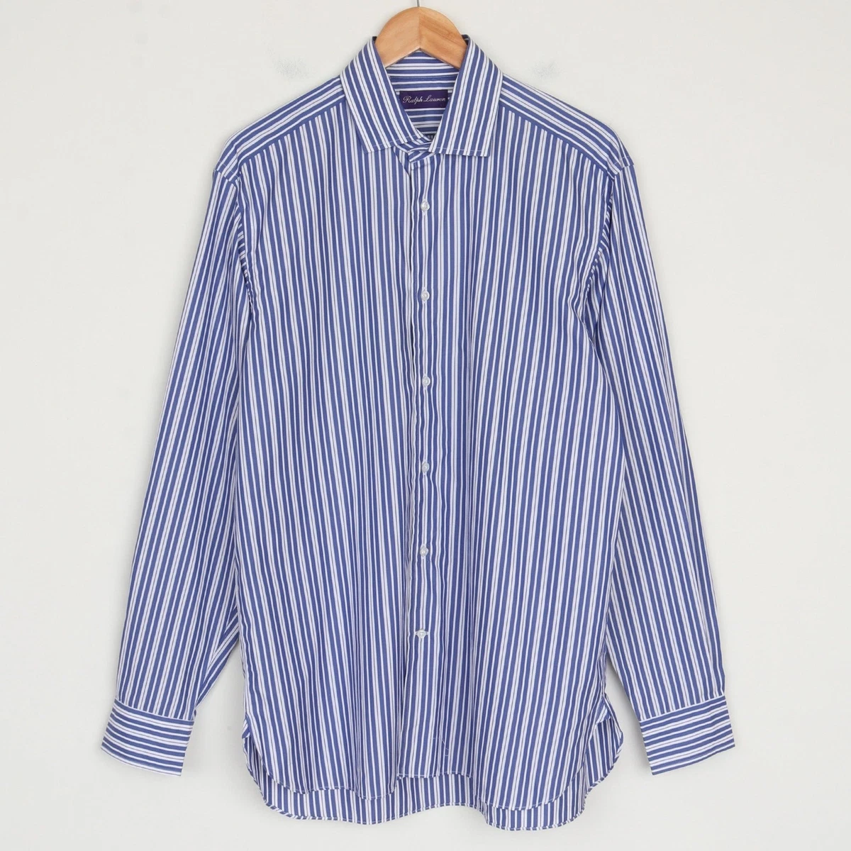 Ralph Lauren Purple Label Blue Long Sleeve Dress Shirts for Men