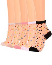 Sheer Ankle Socks Polka Dot See Through Socks For Women Mesh Transparent Soft