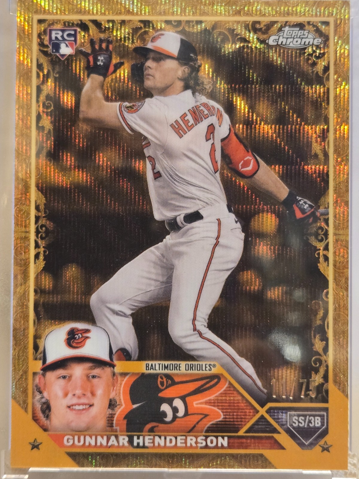 2023 Topps Gilded Collection - Gunnar Henderson #51 Gold Wave Etch /75 (RC)