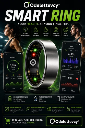 Odelettevcy Smart Ring | Track Sleep, Heart Rate & Daily Activity
