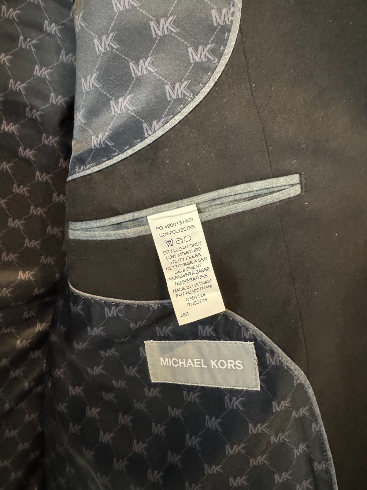 NWT Michael Kors Men’s Classic Fit “Kent” Faux Suede Sport Coat Jacket 48R Black image 7