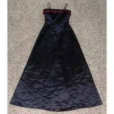Debut Prom Dress Jr 3 Black  Pink Satiny Long Spaghetti Strap Maxi Teen Girls