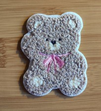 Cute Teddy Bear Cute Cartoon Plush Fluffy Chenille Embroidered Iron On Patch