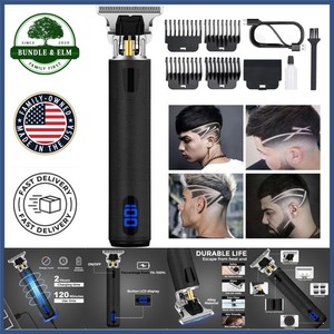 Comprimeur de barbe rechargeable sans fil avec lames en acier inoxydable & Peignes guides