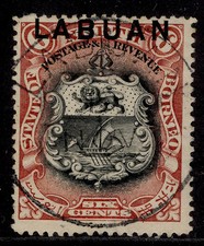 NORTH BORNEO - Labuan QV SG93b, 6c brown-lake, FINE USED. Cat &pound;25. CDS pmk