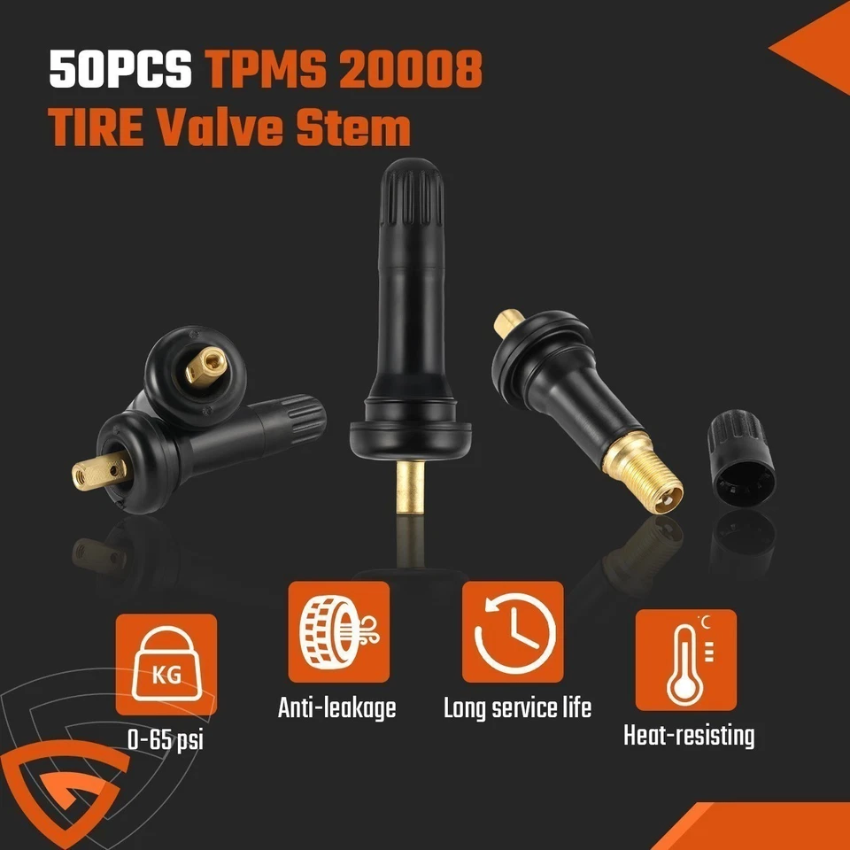 50pcs TPMS Tire Pressure Sensor Valve Stem Service Kit For 17-20008 20008 50X - Image 4 of 4