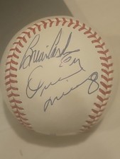 brian cashman omar minaya signed baseball autographed romlb mlb ball auto yankee