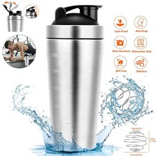 Shaker Edelstahl Eiweiß Shaker Fitness aus Metall Shaker Edelstahl Silber
