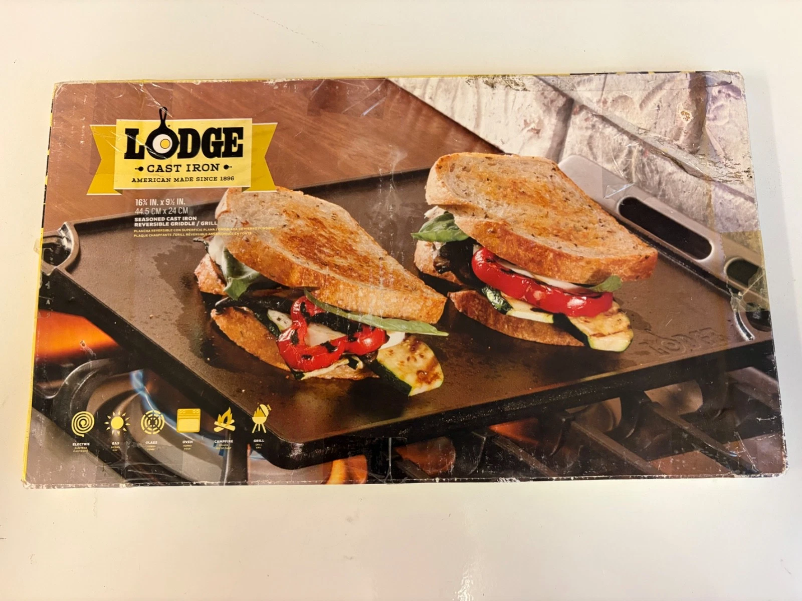 LODGE CAST IRON DUAL SIDED DOUBLE BURNER GRIDDLE NEW IN BOX
Opens in a new window or tab